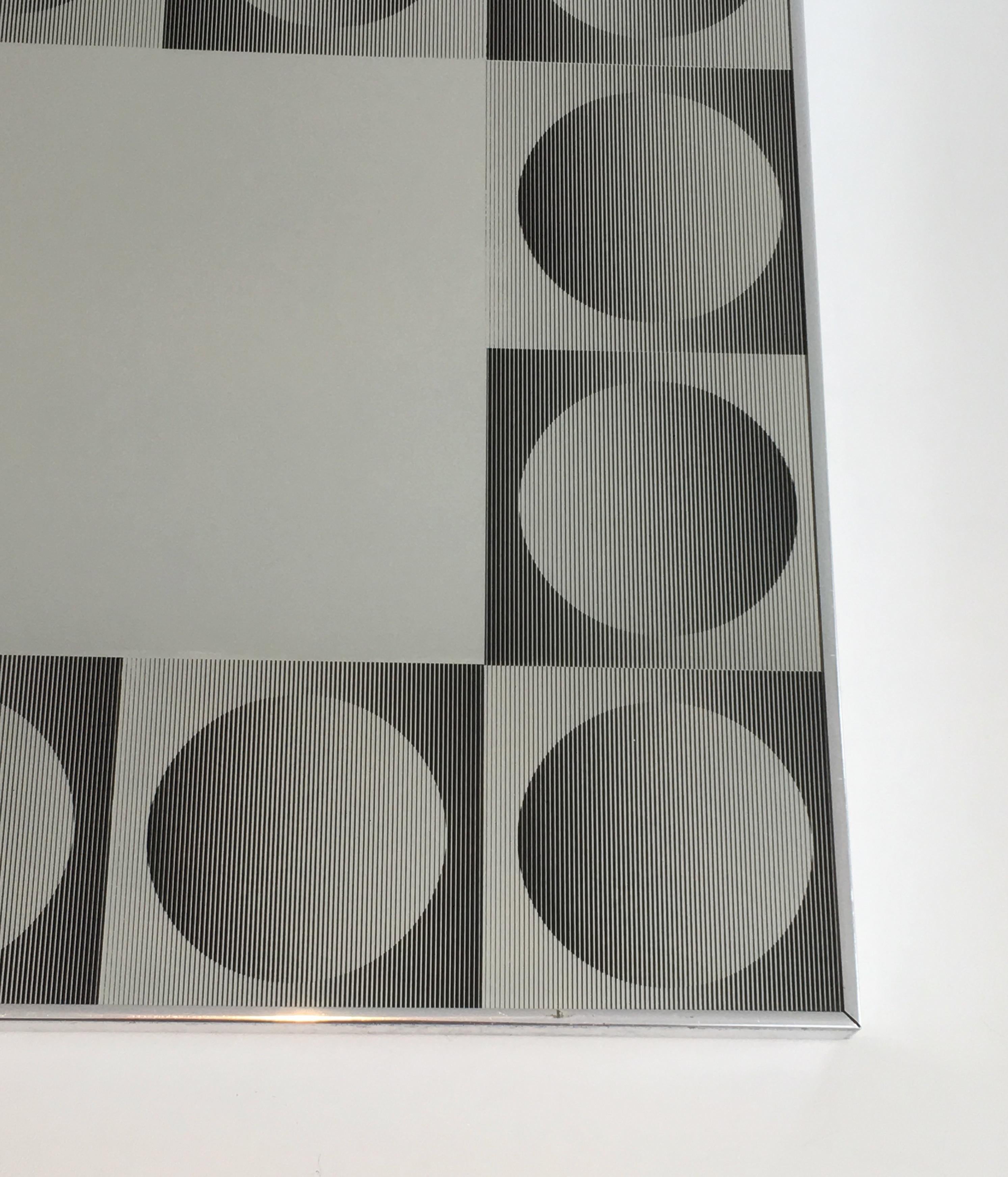 Late 20th Century In the Style of Victor Vasarely, Optique Art Mirror For Sale