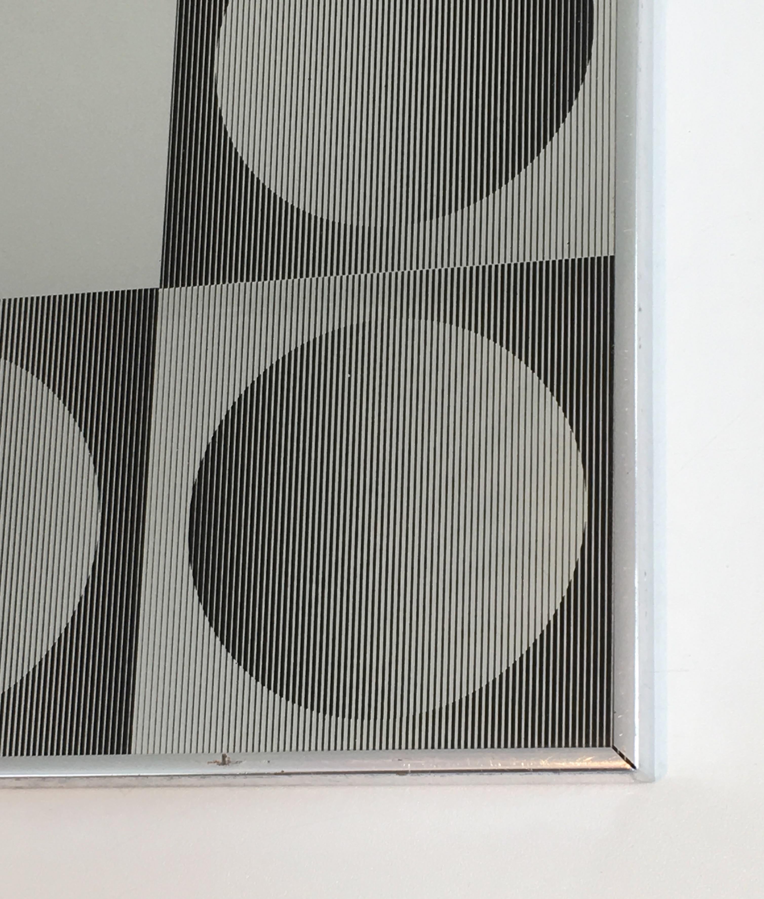 In the Style of Victor Vasarely, Optique Art Mirror For Sale 2