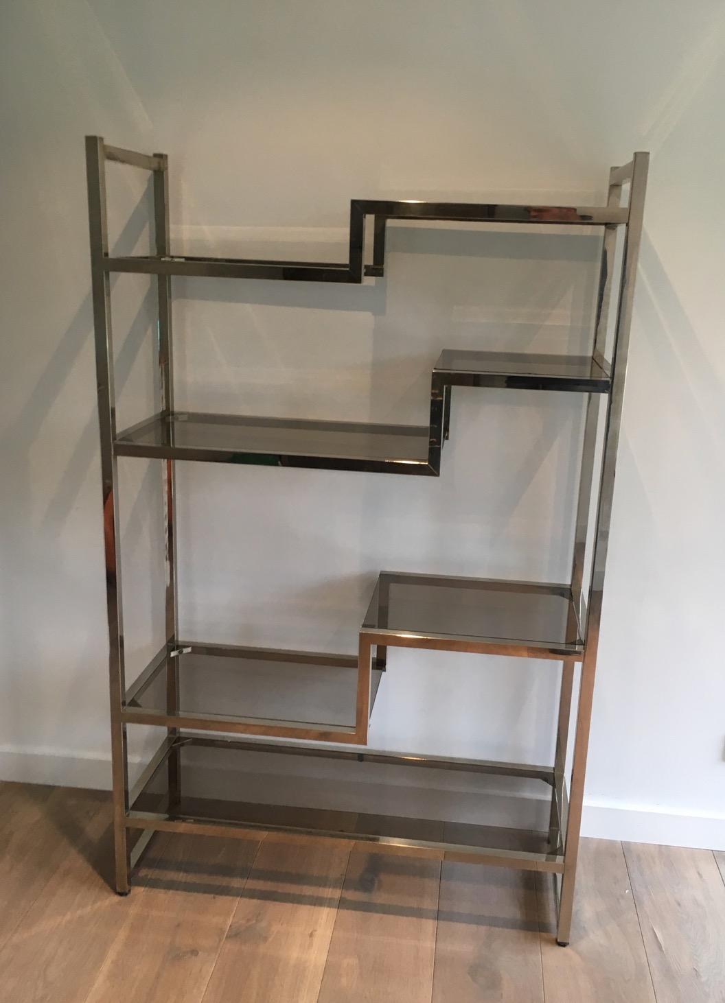 Design Chrome Shelves Unit in the Style of Willy Rizzo, French, circa 1970 For Sale 2