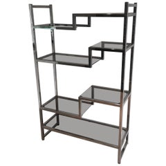 Design Chrome Shelves Unit in the Style of Willy Rizzo, French, circa 1970