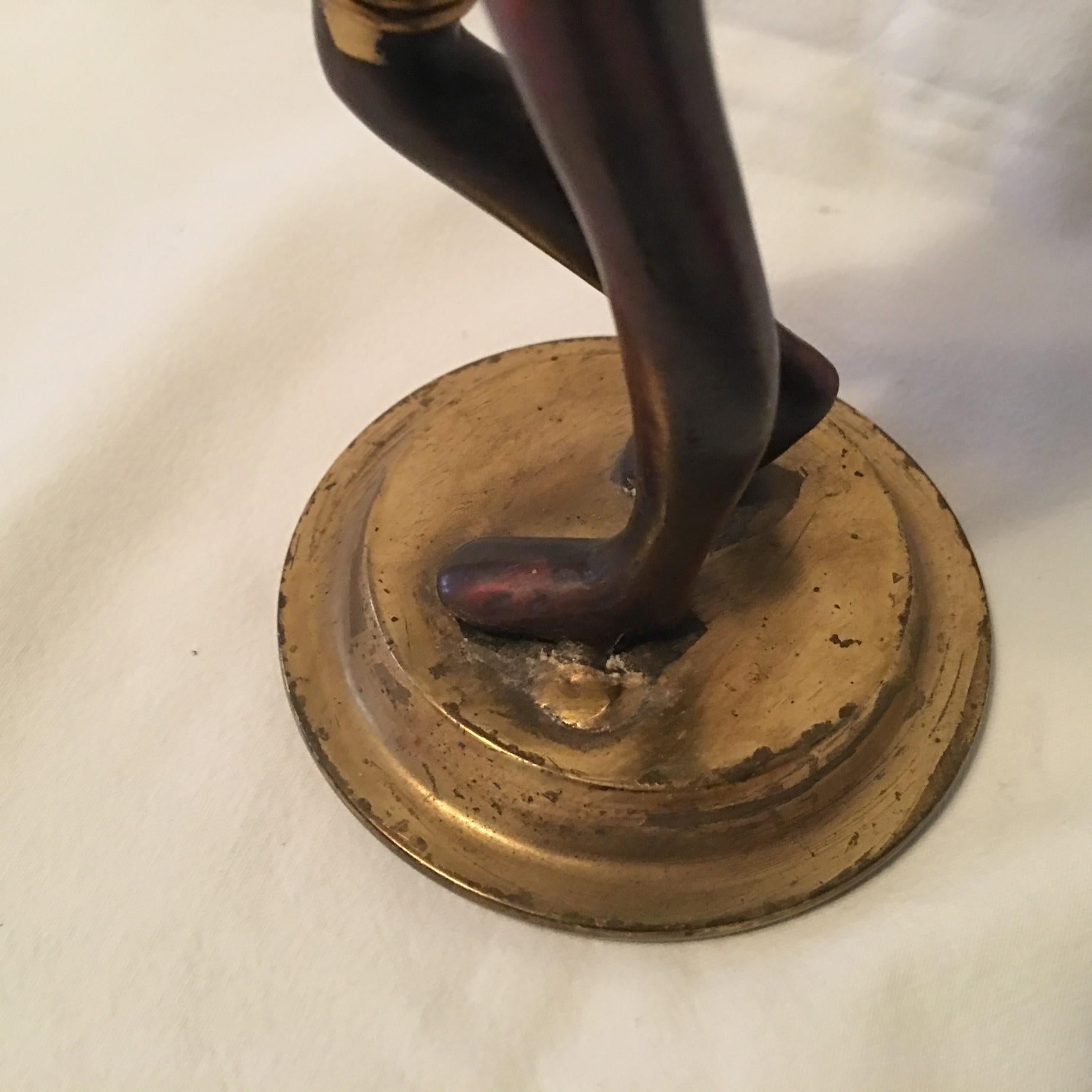In the Styling’s of Karl Hagenauer, a lovely Bronze African Woman For Sale 9