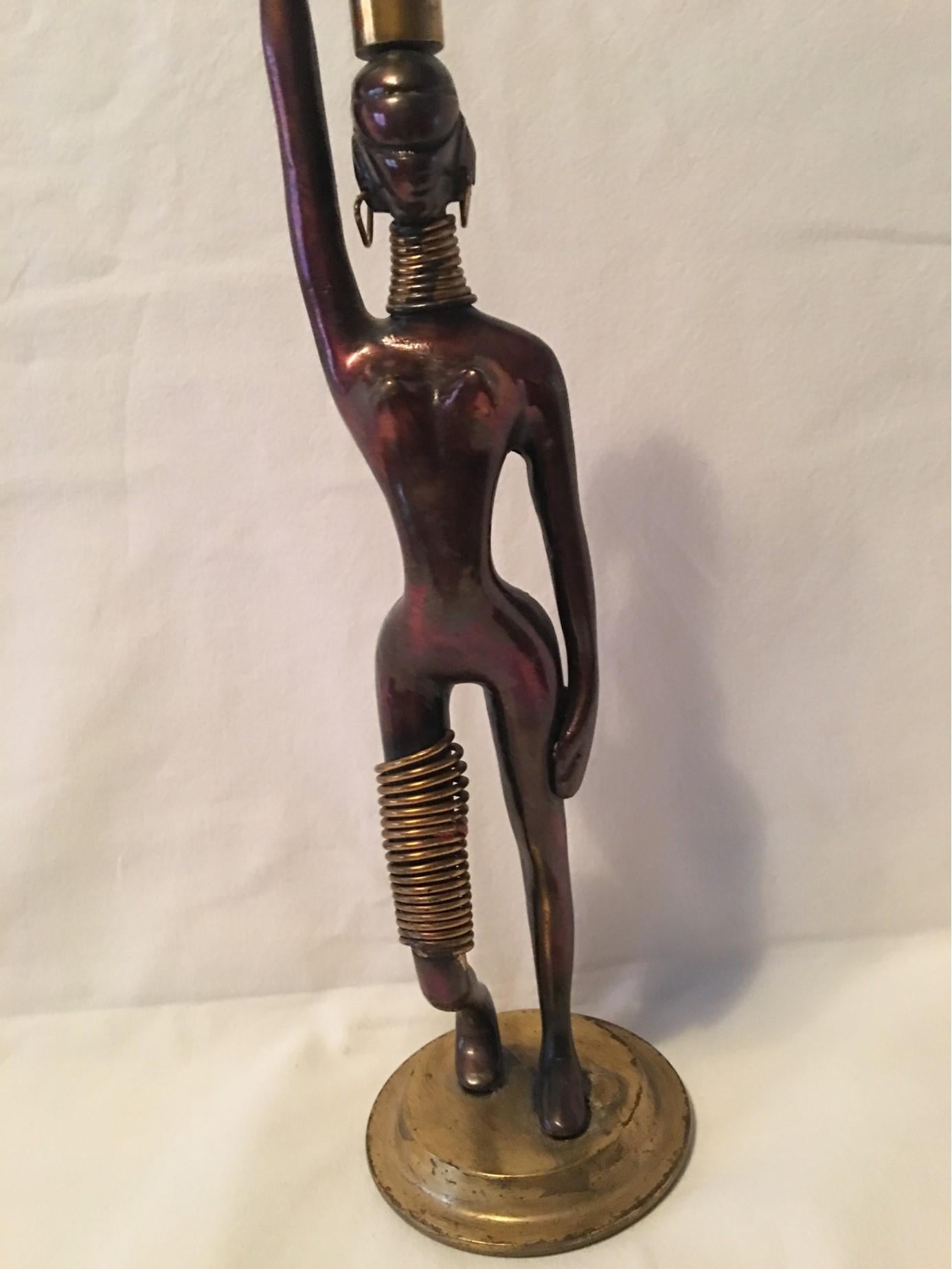 German In the Styling’s of Karl Hagenauer, a lovely Bronze African Woman For Sale