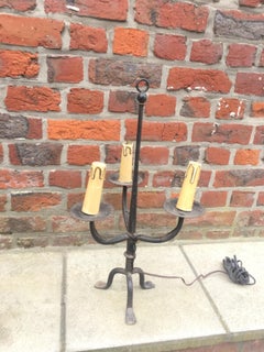 in the Style of the Artisans of Marolles Tripodal Table Lamp, France, 1950-1955