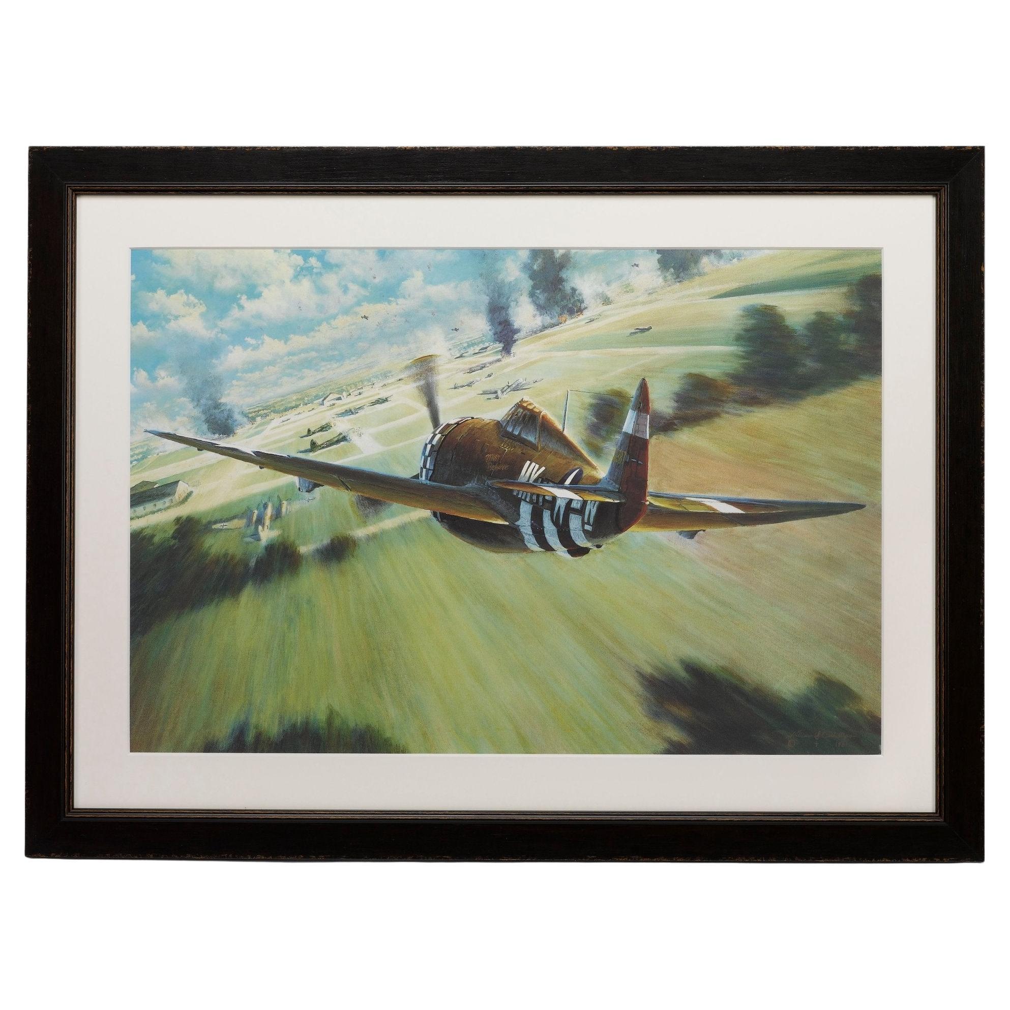 "In Through The Back Door" par William S. Phillips:: lithographie sur le thème de la Seconde Guerre mondiale:: 1981