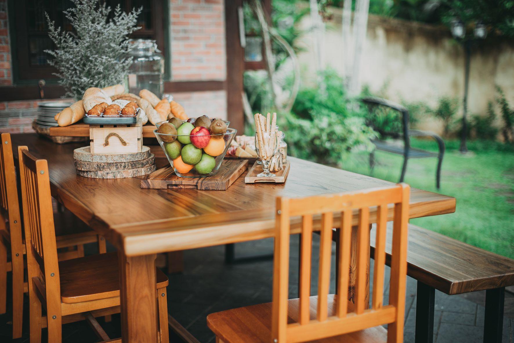 Solid Teak Dining Table in a Smooth Natural Finish For Sale 1