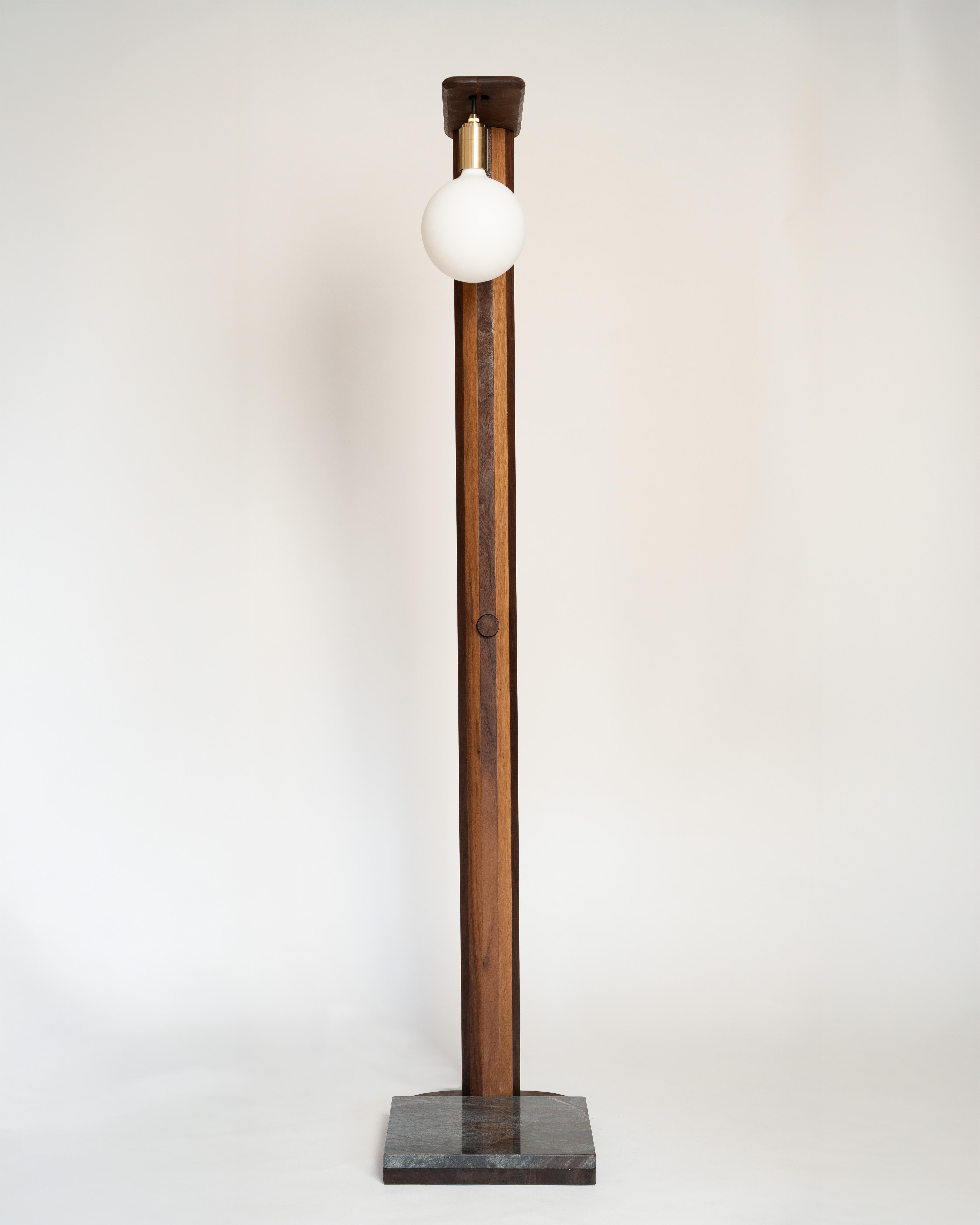 iN-v1 Walnut and Stone Floor Lamp For Sale 7