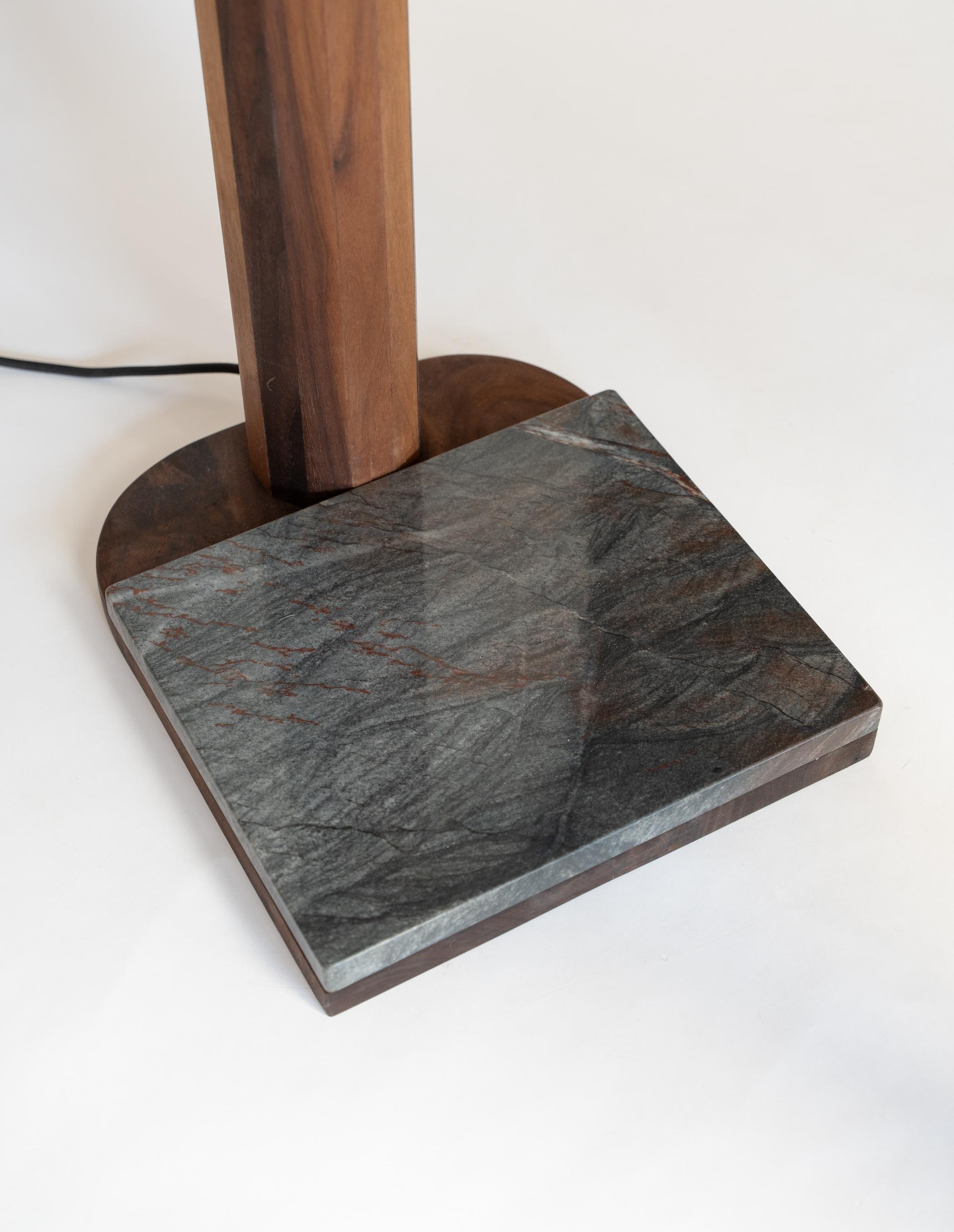 iN-v1 Walnut and Stone Floor Lamp For Sale 8