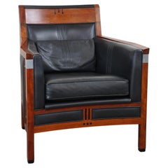 In sehr gutem Zustand Schuitema Sessel Art Deco Design Sessel schwarzes Leder 