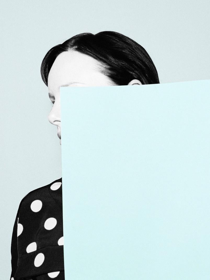 A Blue Paper – Ina Jang, Woman, Blue, Abstract, Art, Minimalism, People,  1