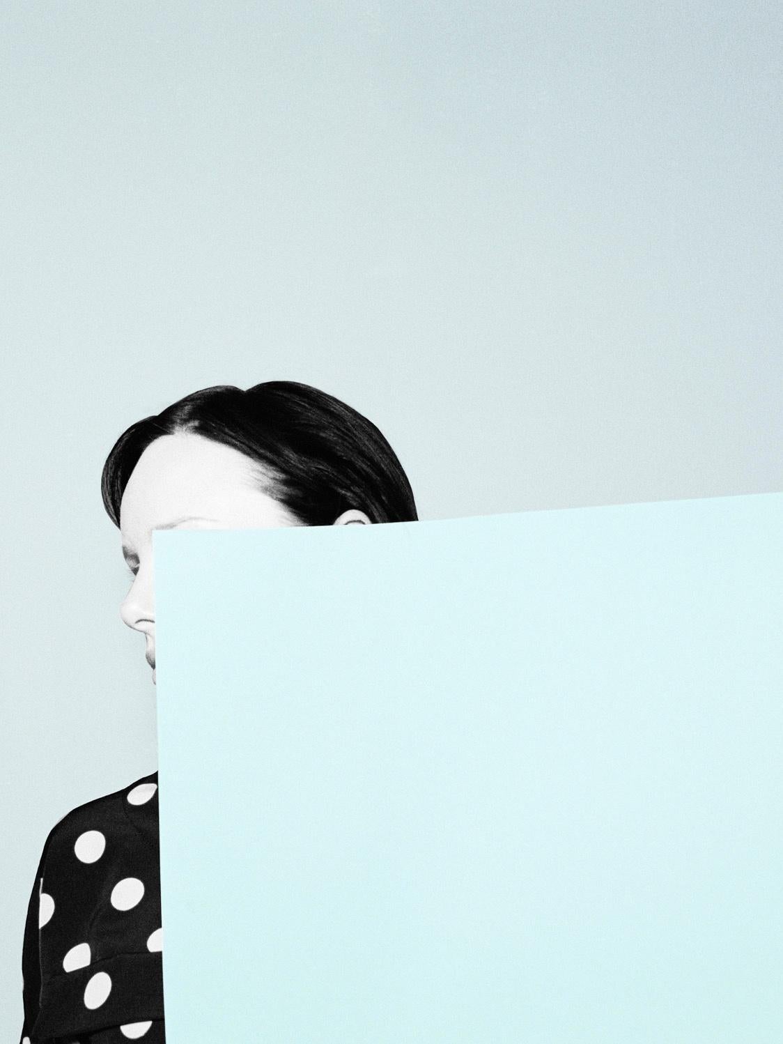 A Blue Paper – Ina Jang, Woman, Blue, Abstract, Art, Minimalism, People,  2