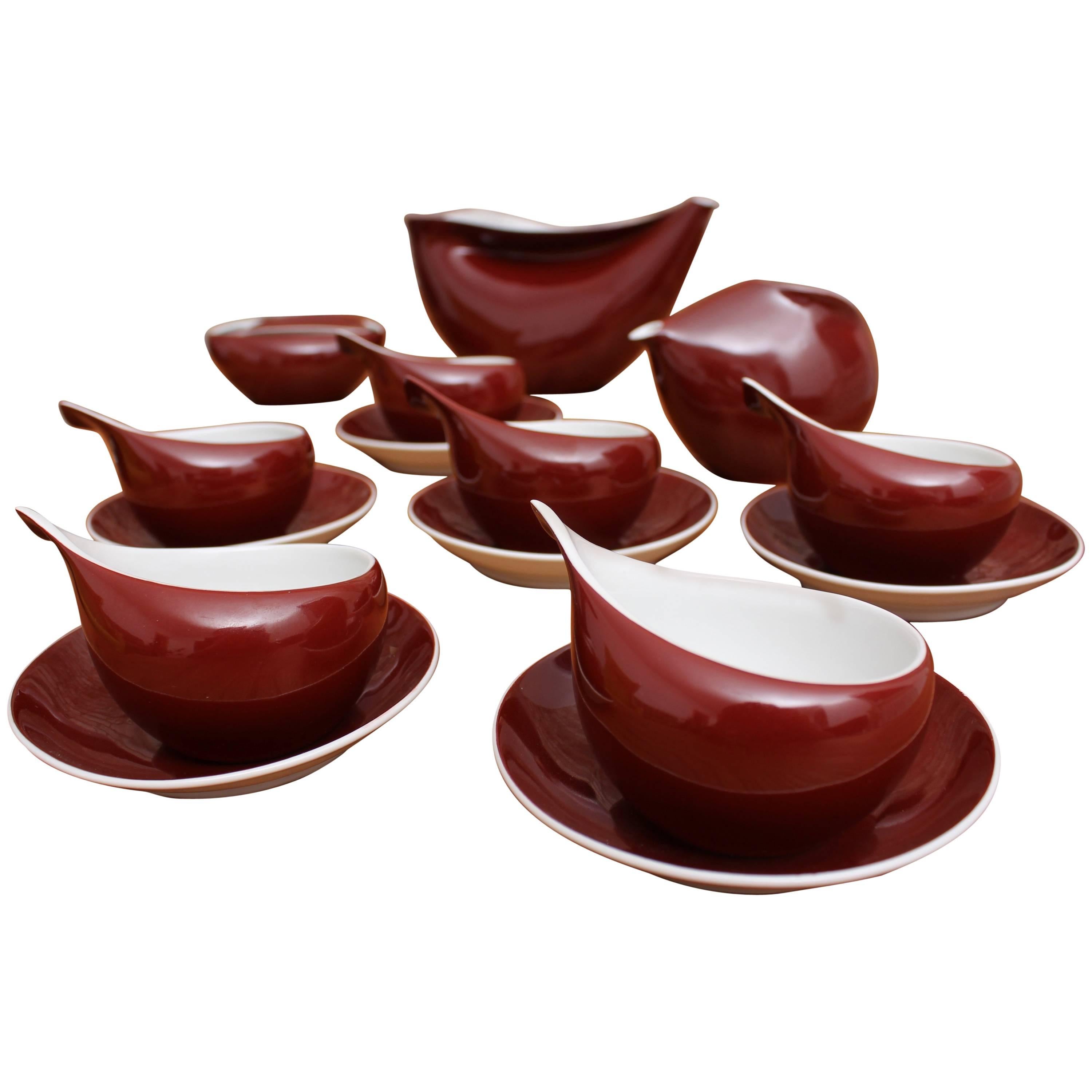 INA Porcelain Coffee Set by Lubomir Tomaszewski for Ćmielów, 1962