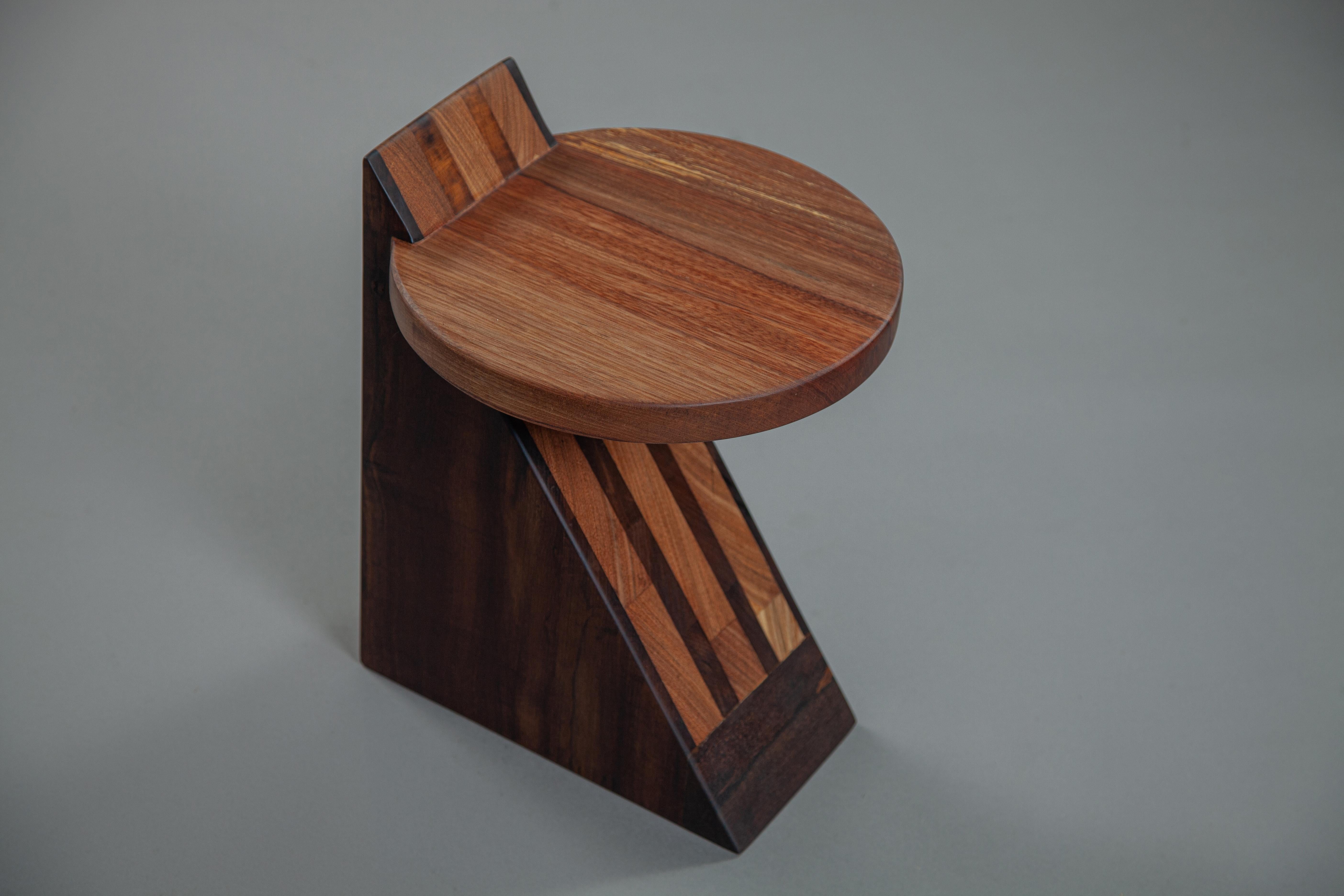 Contemporary Inácio Stools in brazilian solid wood. For Sale