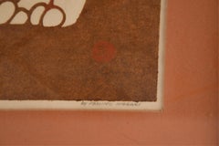 Inagaki Nenjiro, Original Color Woodblock Print of Two Tigers, 1960s