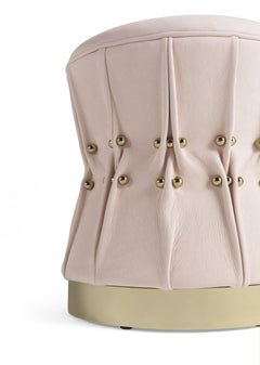 21st Century Inanda Pouf in Light Pink Leather by Roberto Cavalli Home Interiors