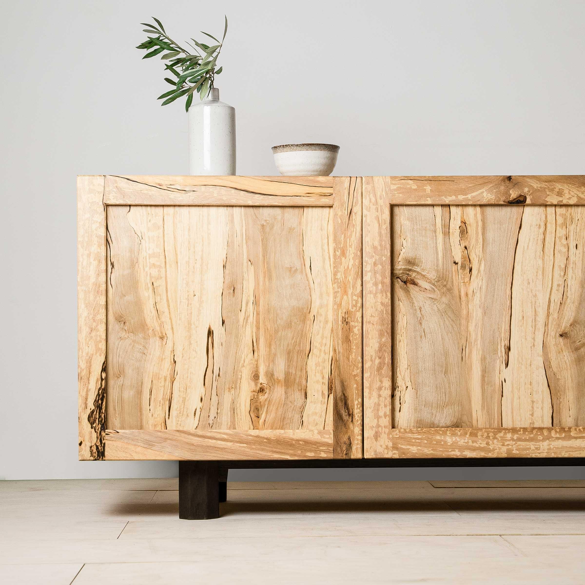 Organic Modern Inari Handcrafted Media Cabinet in Spalted Hornbeam, by Mythology For Sale