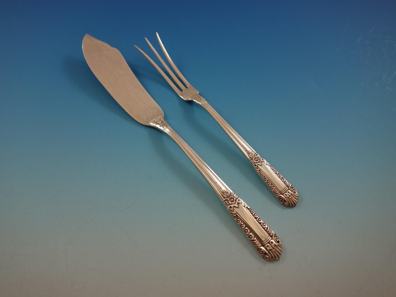 Inaugural by State House Sterling Silber Besteck Set 8 Service 44 Stück Grille (20. Jahrhundert) im Angebot