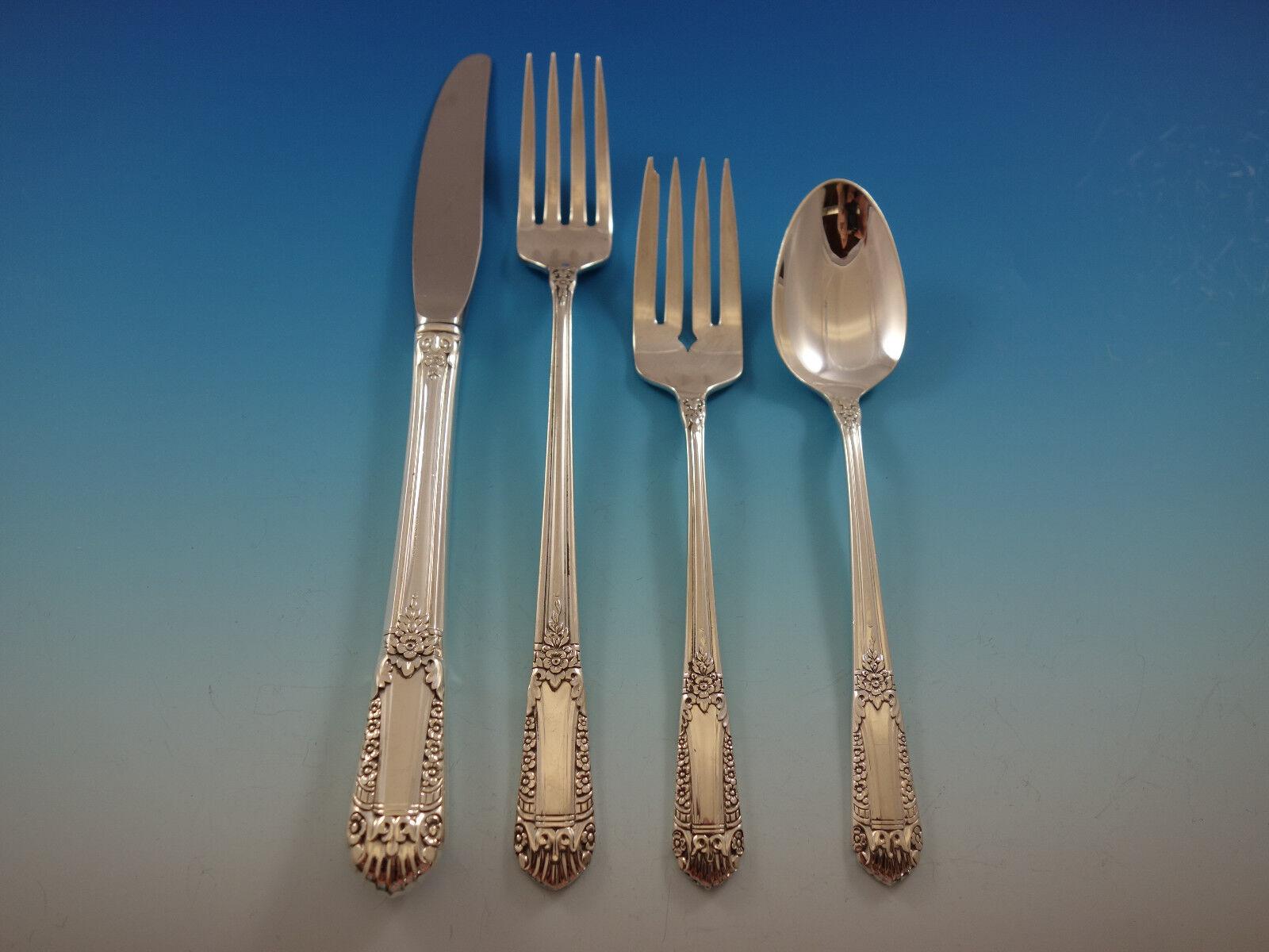 Inaugural by State House Sterling Silber Besteck Set 8 Service 44 Stück Grille im Angebot 3