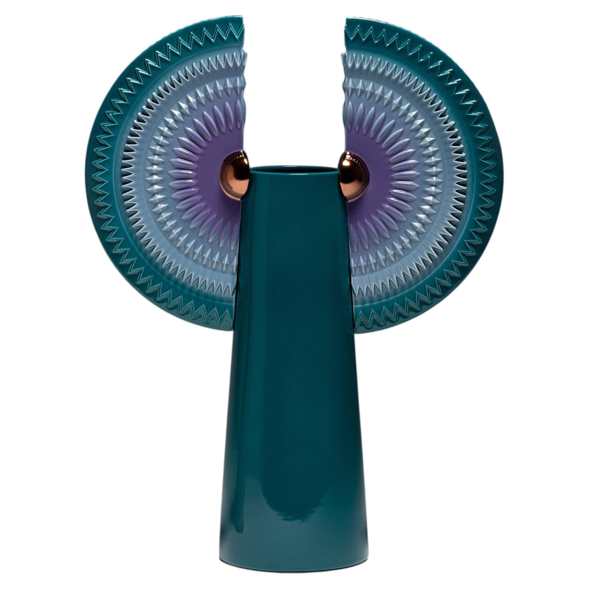 Inca Blue Green Vase For Sale