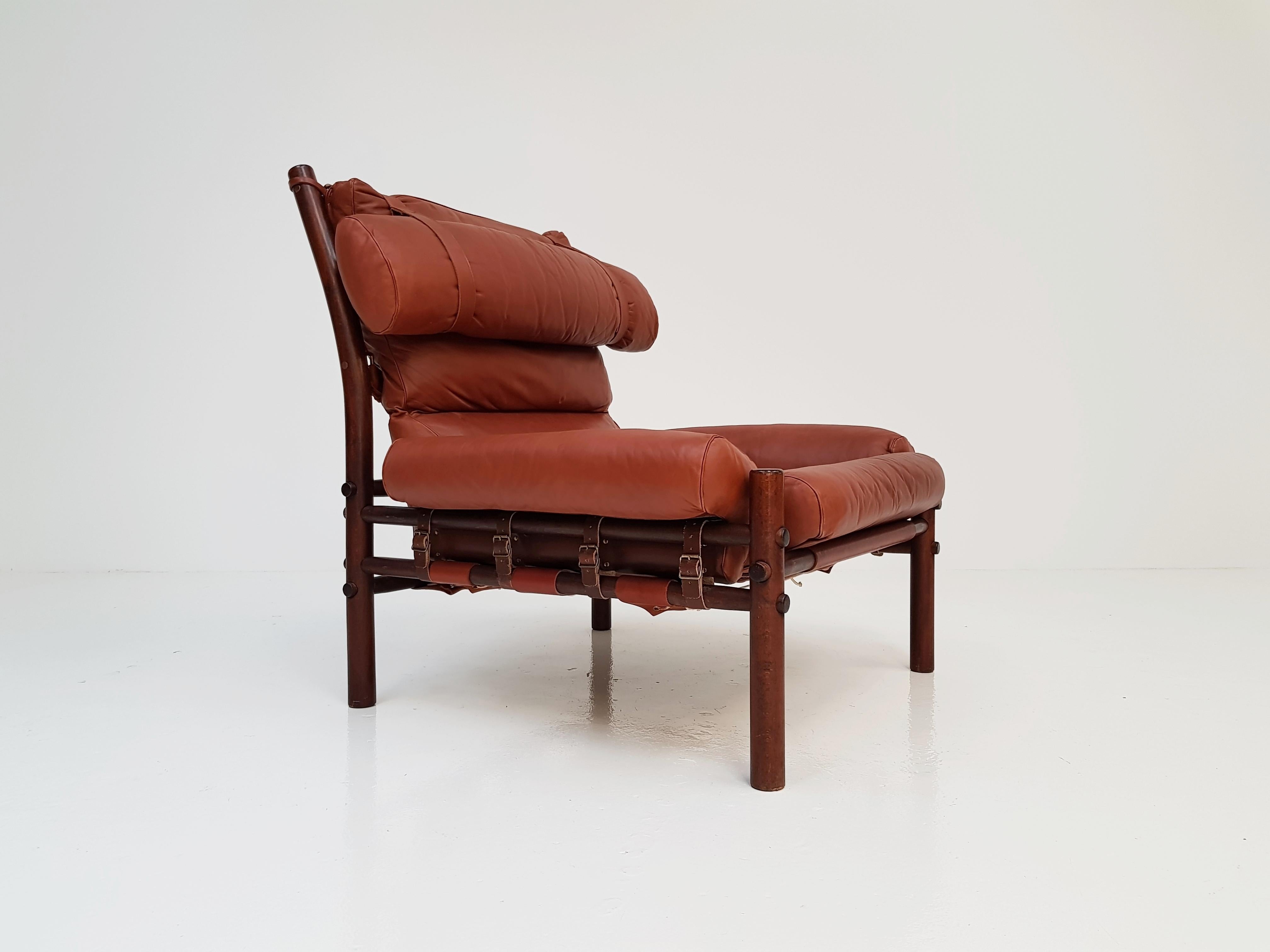 20th Century Inca Chair and Footstool by Swedish Designer Arne Norell for Norell Möbler