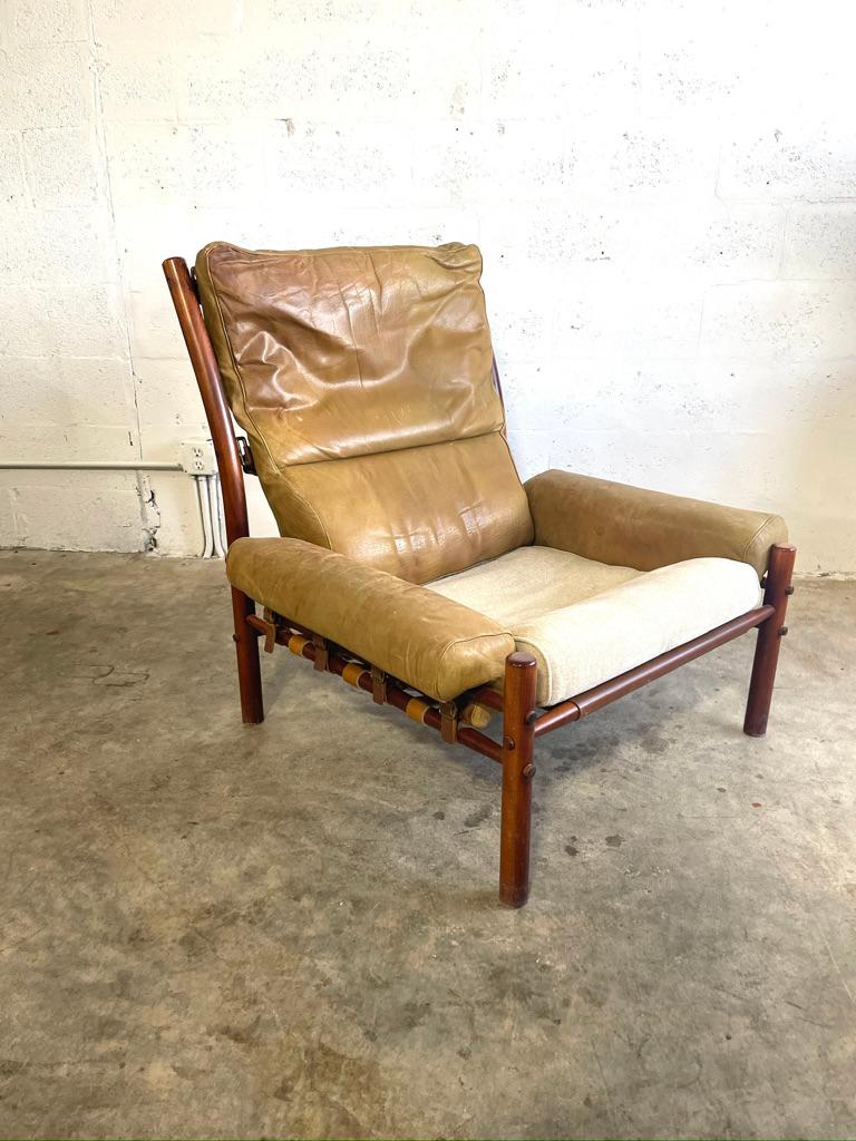 Inca Easy Chair by Arne Norell 1970s In Good Condition For Sale In Fort Lauderdale, FL