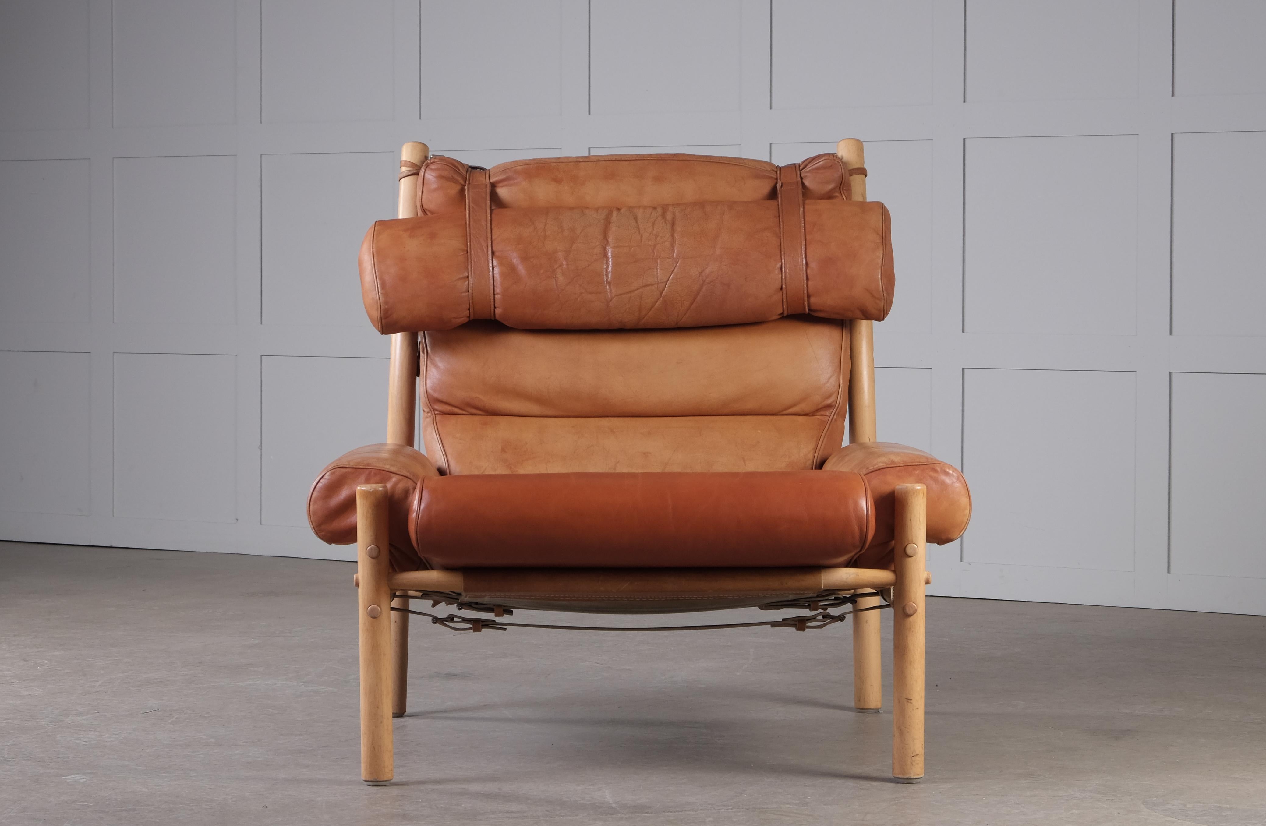 Leather Inca Easy Chair by Arne Norell, 1970s
