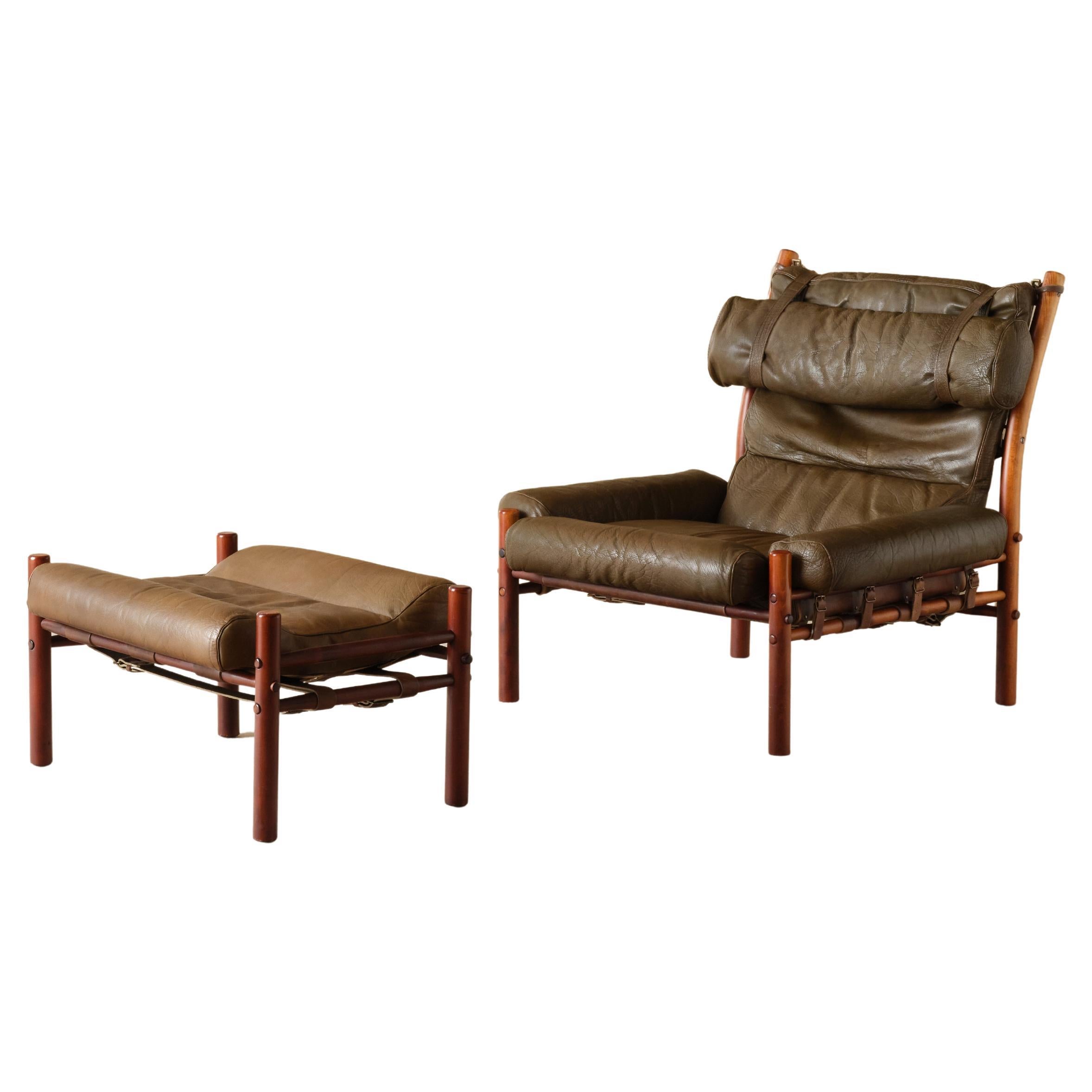 Inca Easy Chair with Ottoman by Arne Norell, 1970s im Angebot