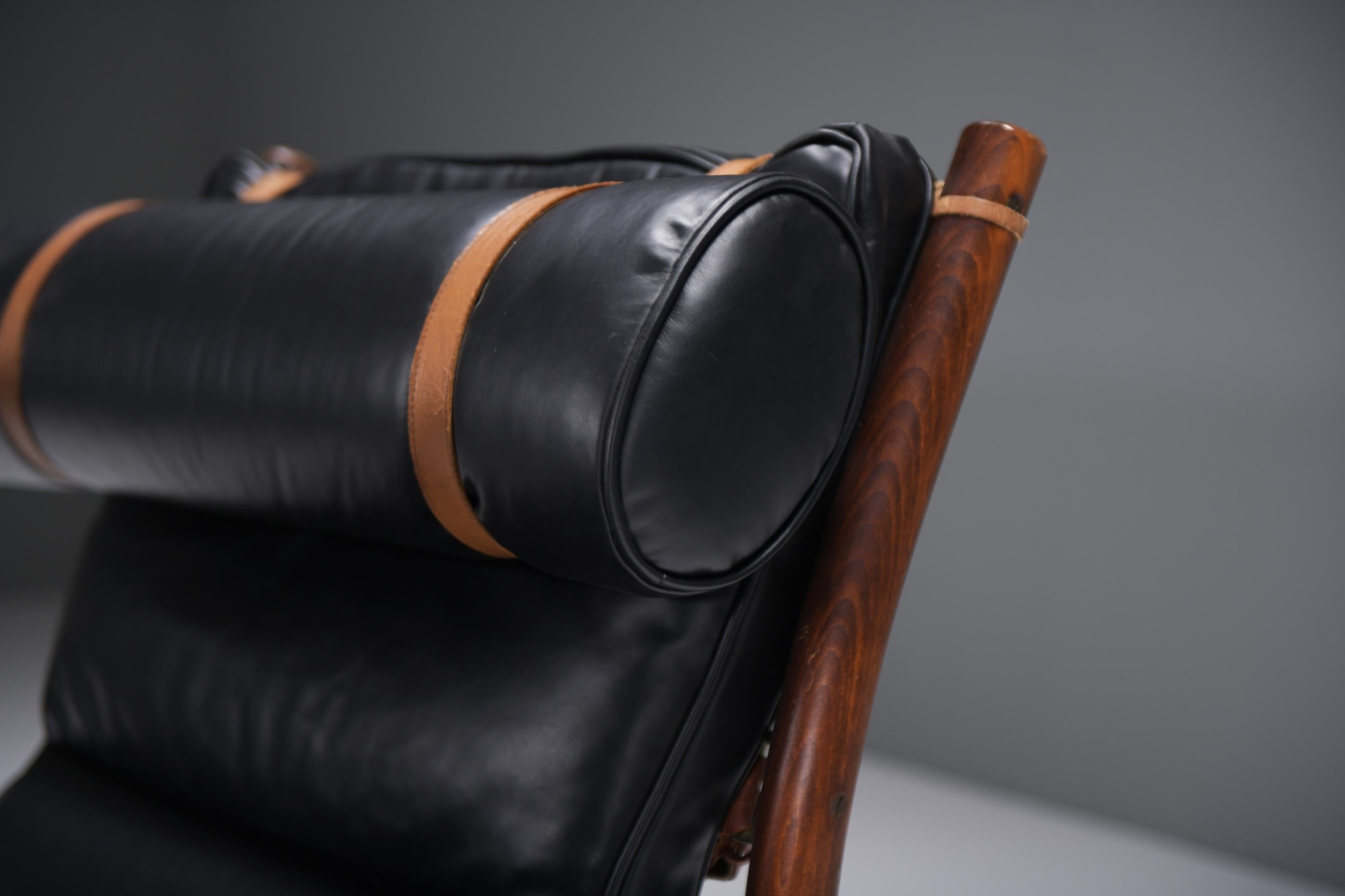 Inca lounge chair with ottoman in leather - Arne Norell - Norell Möbel AB Aneby For Sale 5