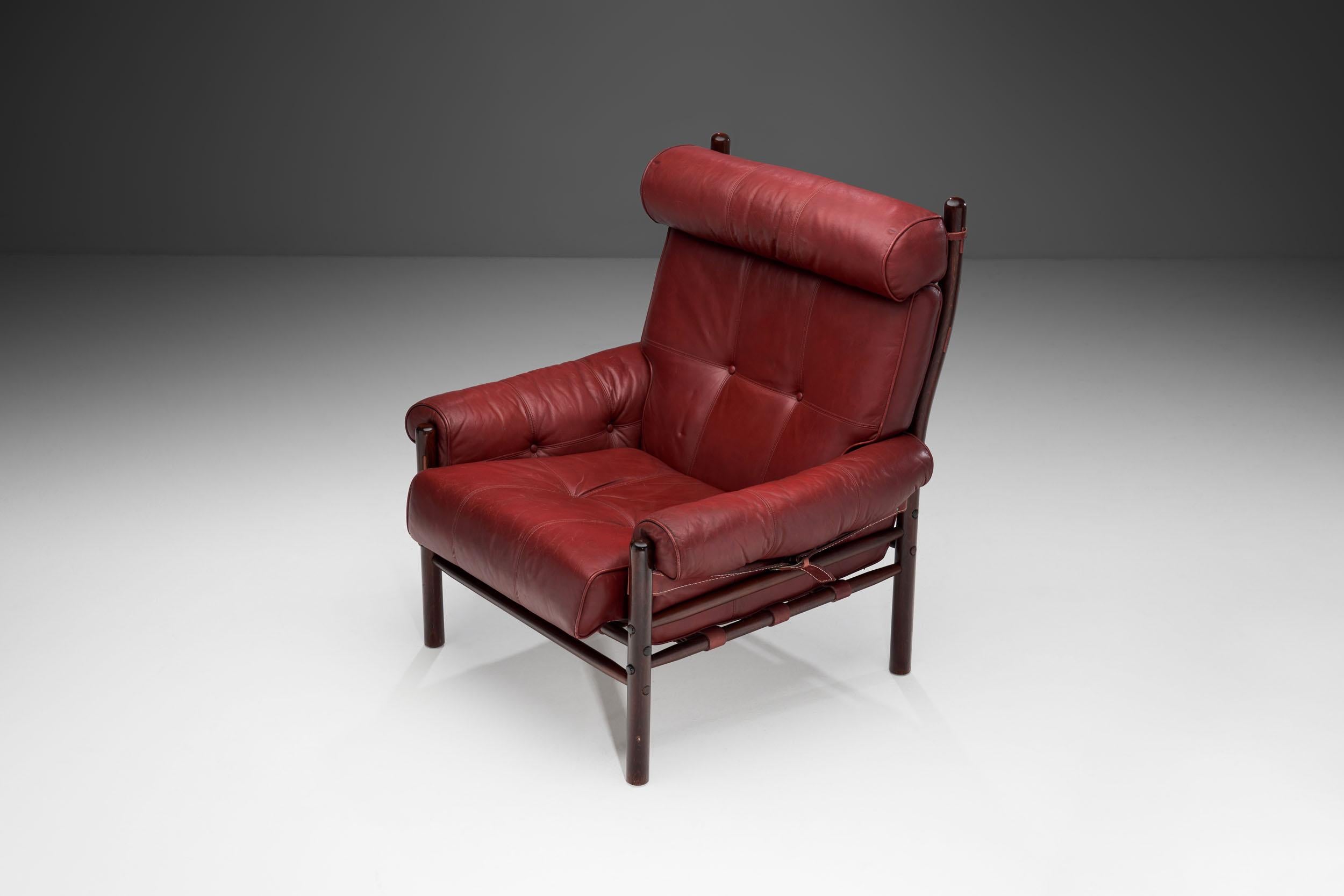 Mid-20th Century “Inca” Lounge Chair by Arne Norell for Arne Norell Möbel AB Aneby, Sweden, 1960s