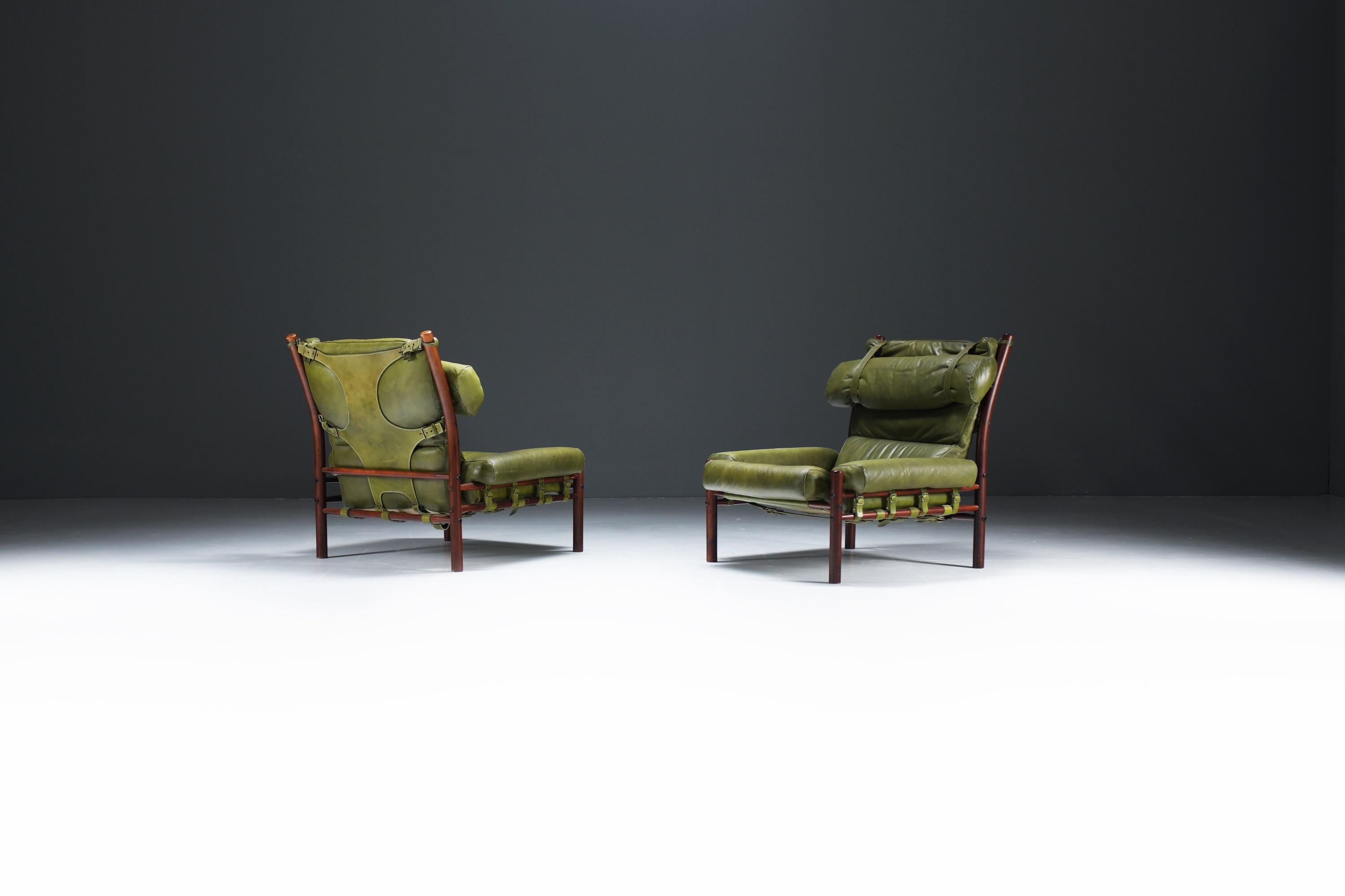 Fauteuils relax Inca avec ottoman et table d'appoint par Arne Norell pour Norell Möbel AB en vente 4