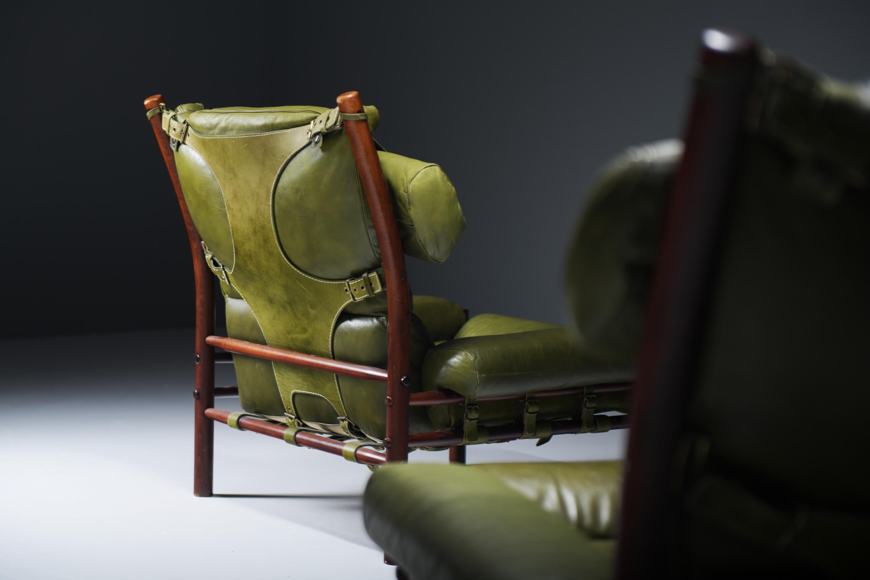 Fauteuils relax Inca avec ottoman et table d'appoint par Arne Norell pour Norell Möbel AB en vente 7