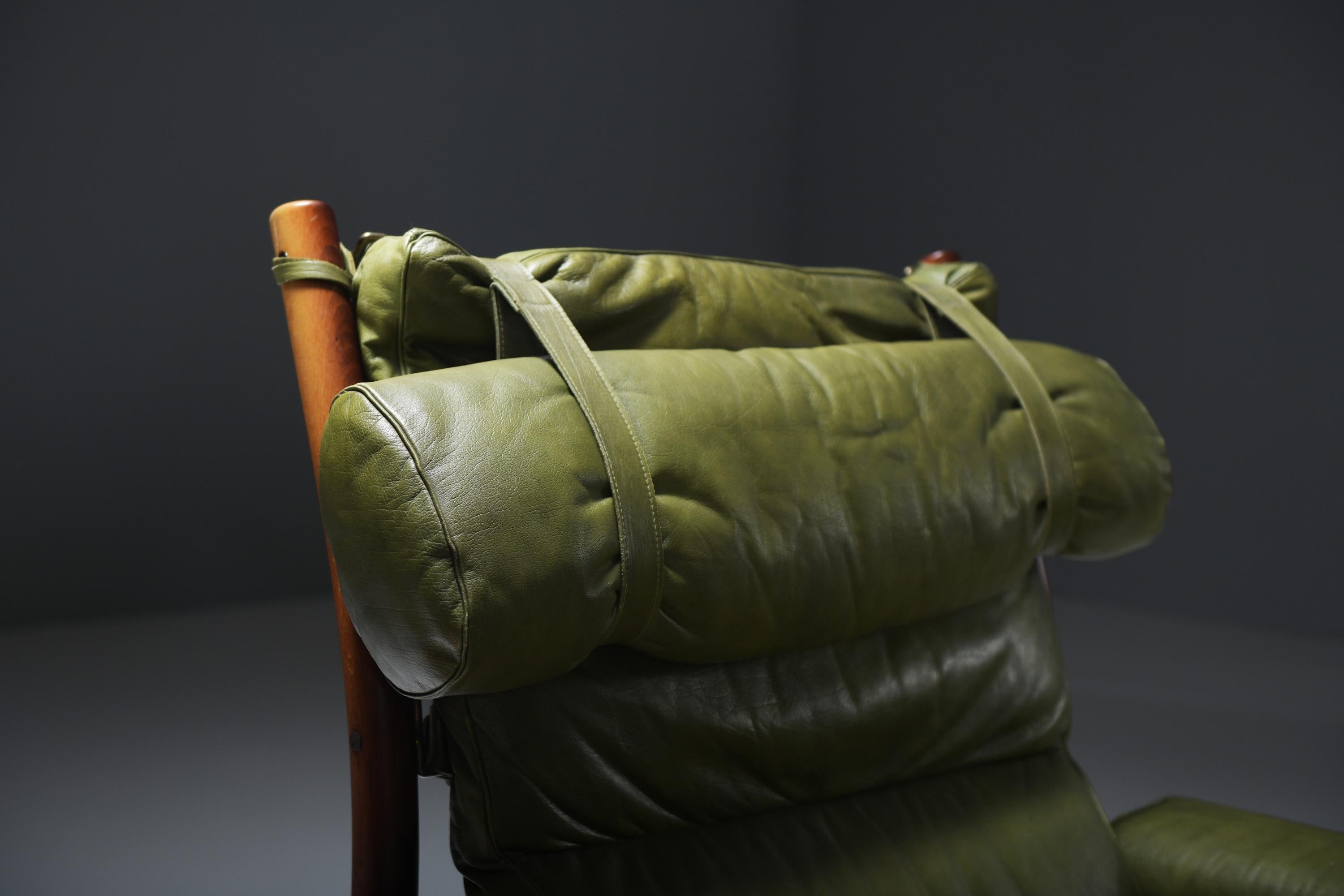 Fauteuils relax Inca avec ottoman et table d'appoint par Arne Norell pour Norell Möbel AB Bon état - En vente à Buggenhout, Oost-Vlaanderen