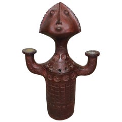 Inca Style Double Candlestick Holder