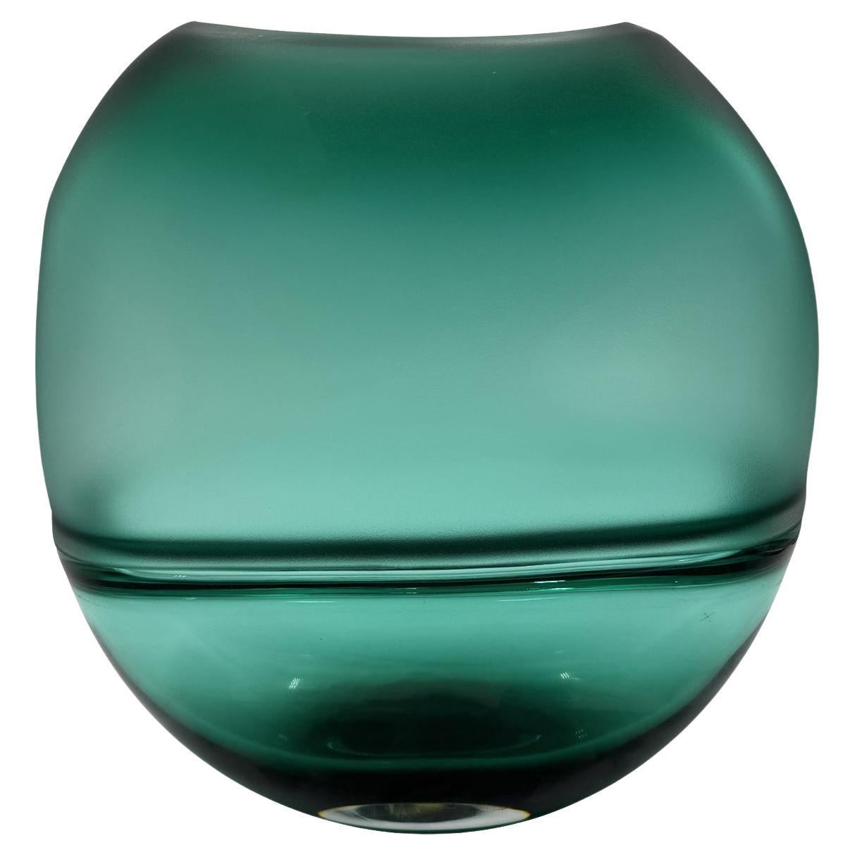 Incalmo Emerald Green Glass Vase For Sale