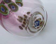 Incalmo Murrine Murano Glass Vase Attributed to Vistosi with Original Label