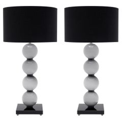 Incamiciato Gray Murano Glass Lamps