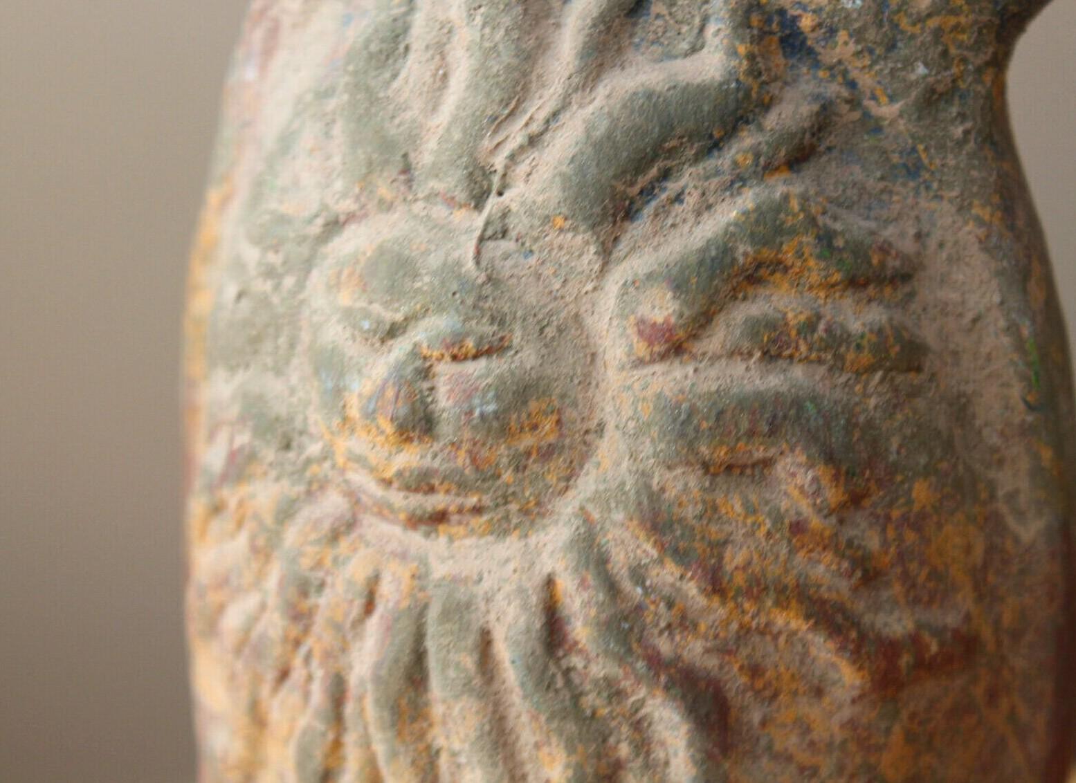 Incan Sun God Vessel. Terracotta Inti Pre-Columbian Historic Art Sculpture Peru For Sale 4