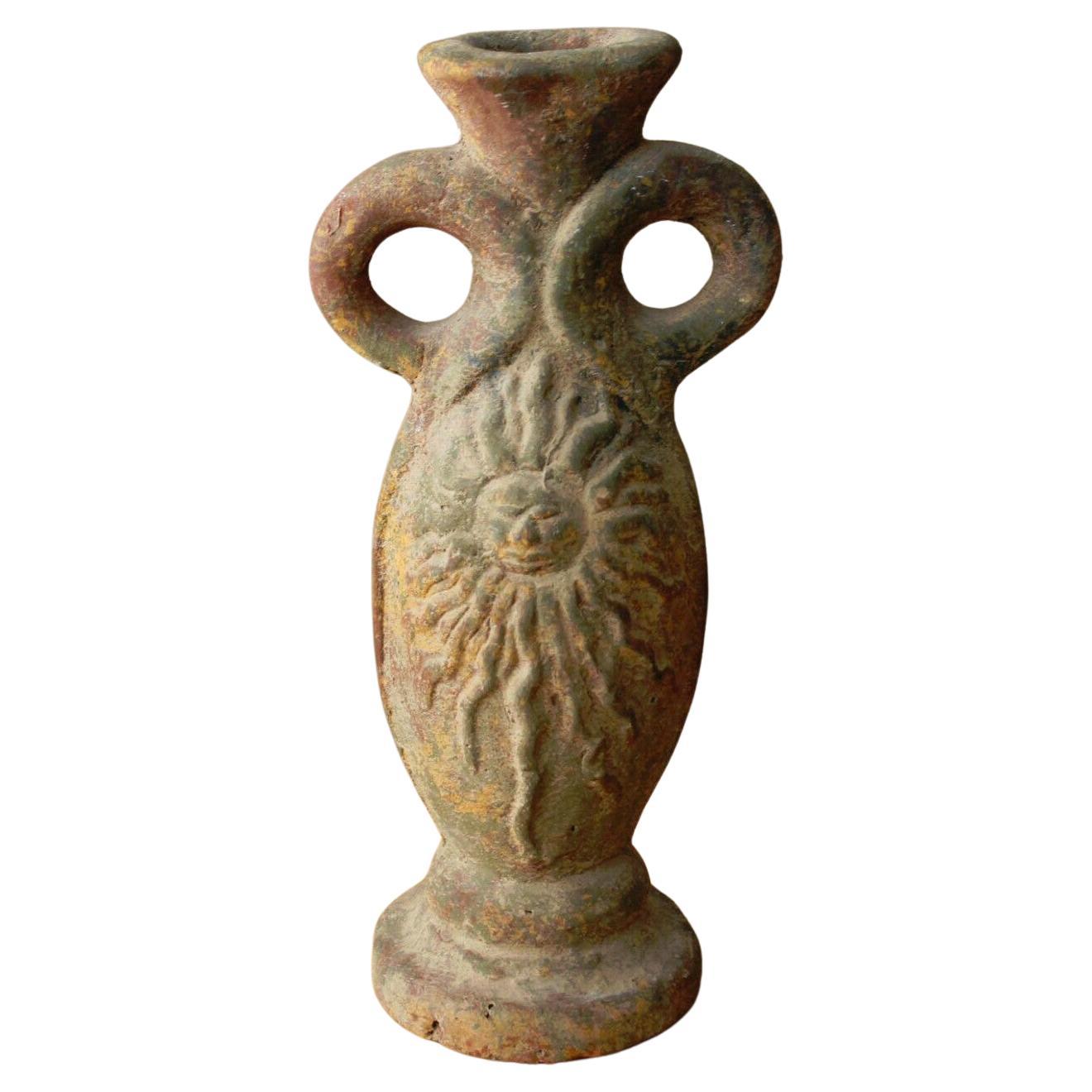 Vaisseau du dieu soleil inca. Terracotta Inti Pre-Columbian Historic Art Sculpture Pérou en vente