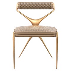 Sedia "Incandescenza", set di otto, bronzo, pelle intrecciata, TailorMade, Istanbul