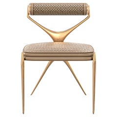 "Incandescenza" Chair, with Bronze & Woven Leather, Tailor Made, Istanbul
