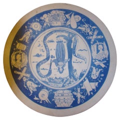 Antique Incantation Ceramic Plate, 1900
