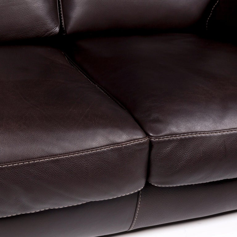 Incanto Leather Sofa Brown Two-Seat For Sale at 1stDibs