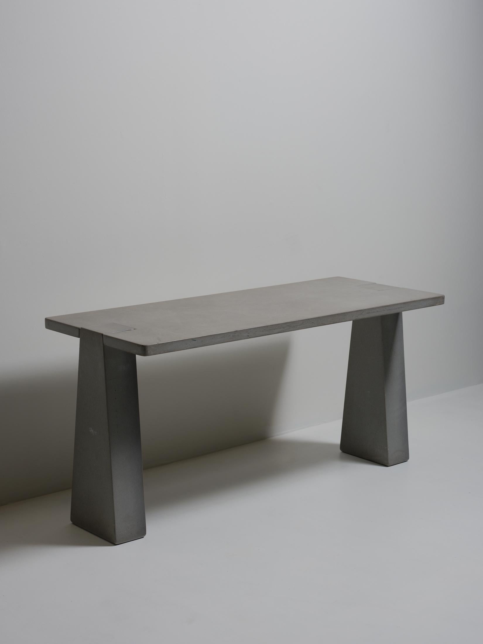 Incas Console Table by Angelo Mangiarotti for Skipper. Made in Italy circa 1978. Sandblasted pietra serena in three pieces.

This Angelo Mangiarotti table is the Inca Table and is from the original edition manufactured by Skipper.