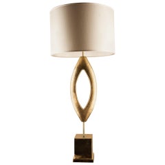 Incas Table Lamp, Loop Design in Heavy Solid Brass Casting, Florence Made