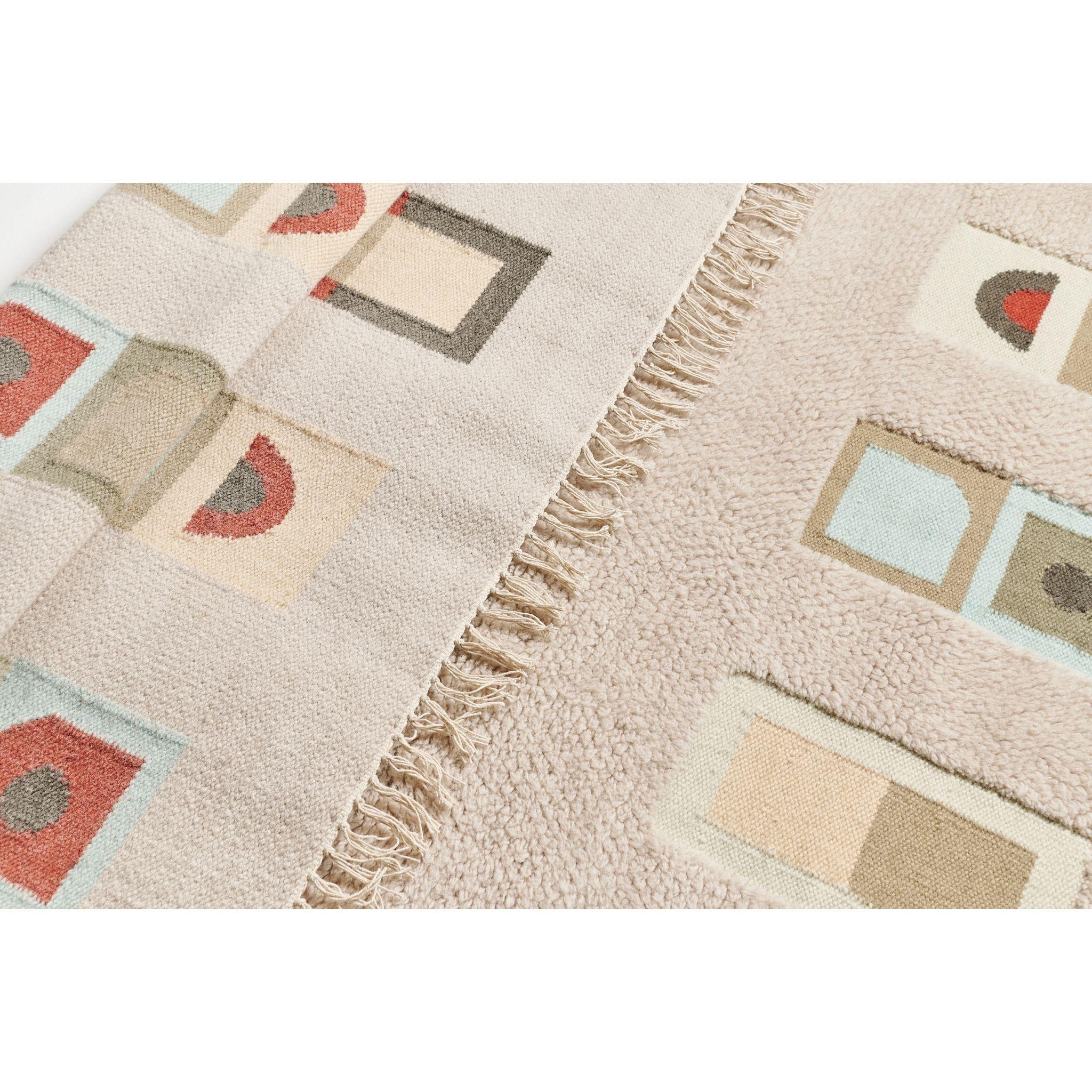 XXIe siècle et contemporain Incense Plush Merino Tapis à motifs géométriques noué à la main par un artisan durable en vente