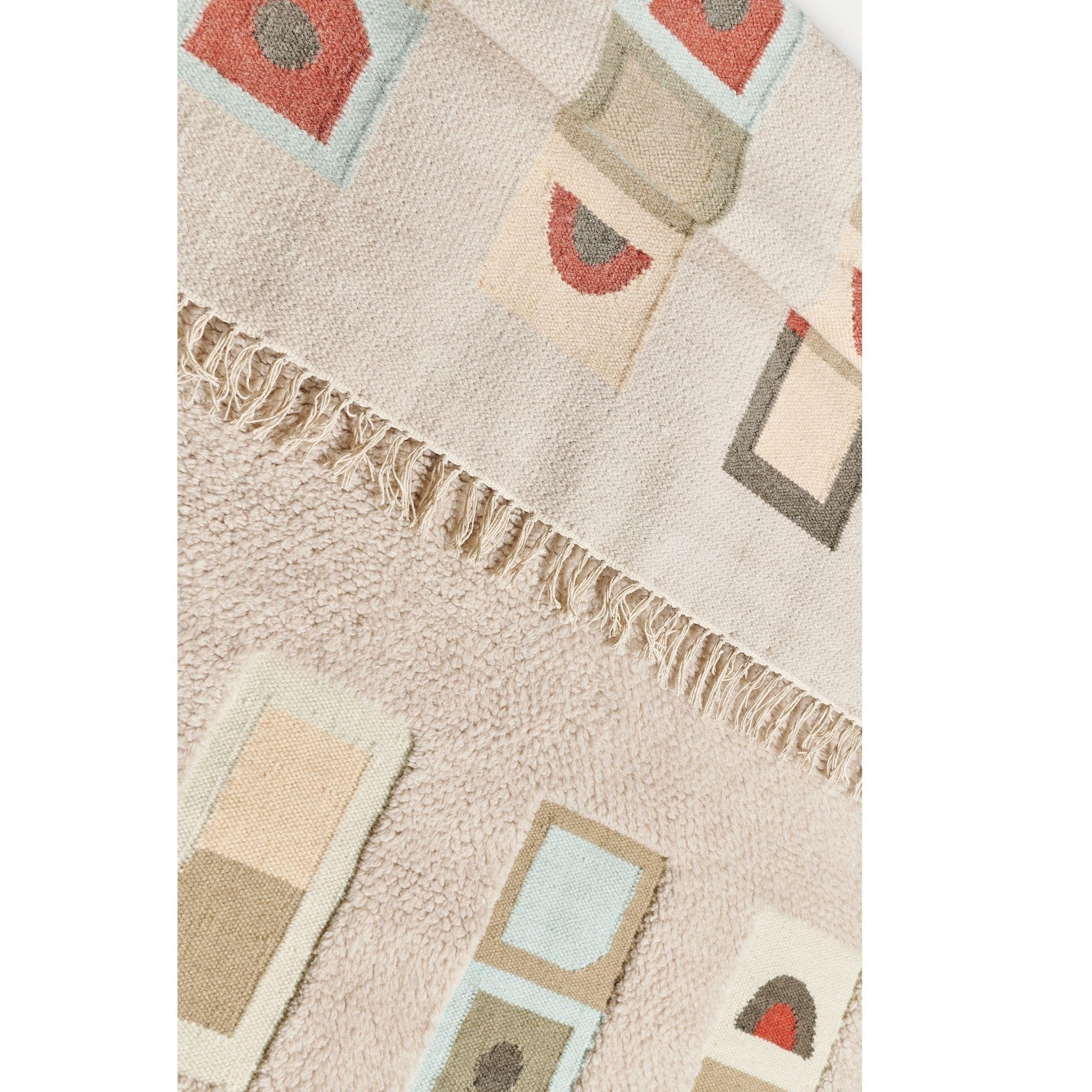Laine Incense Plush Merino Tapis à motifs géométriques noué à la main par un artisan durable en vente