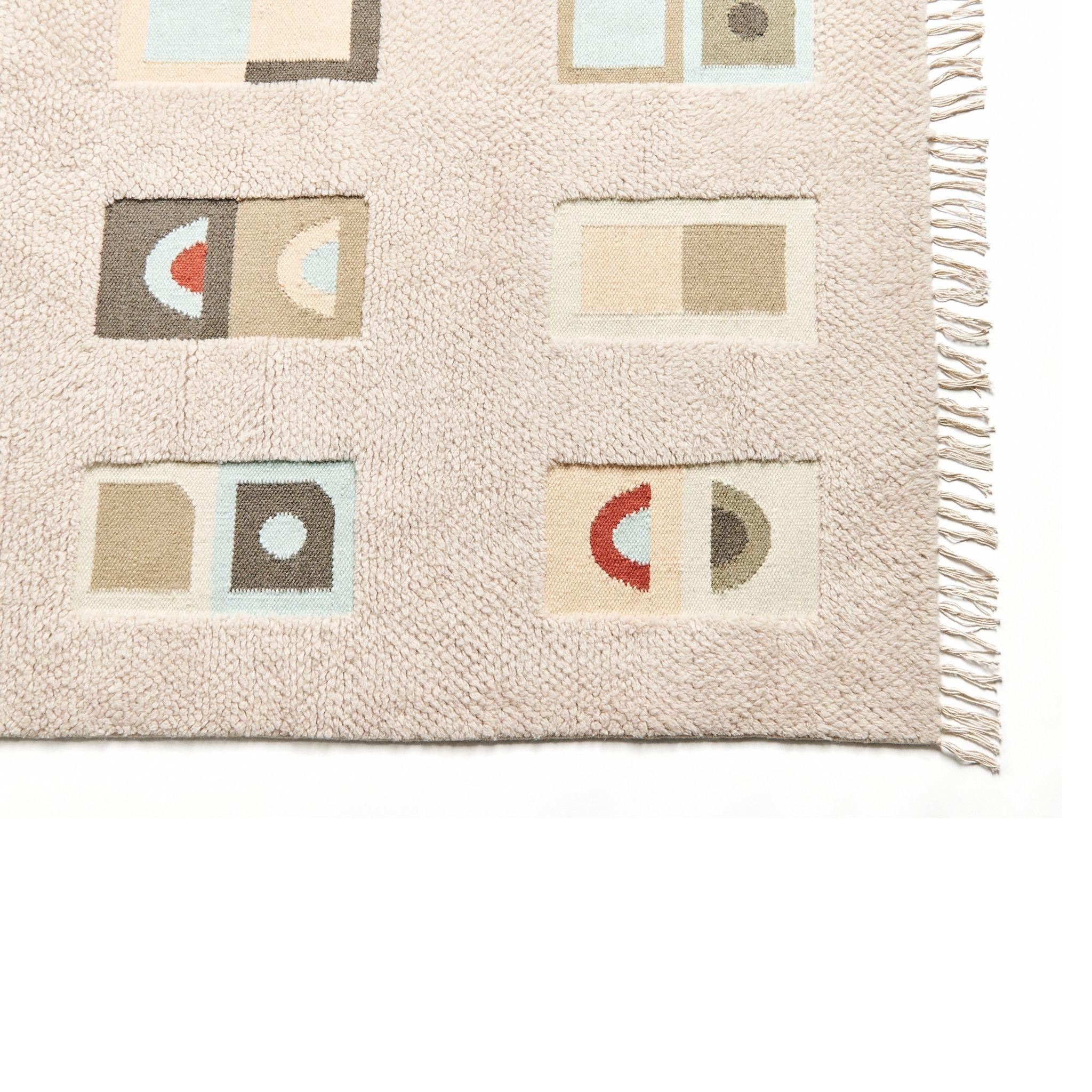 Incense Plush Merino Tapis à motifs géométriques noué à la main par un artisan durable en vente 1