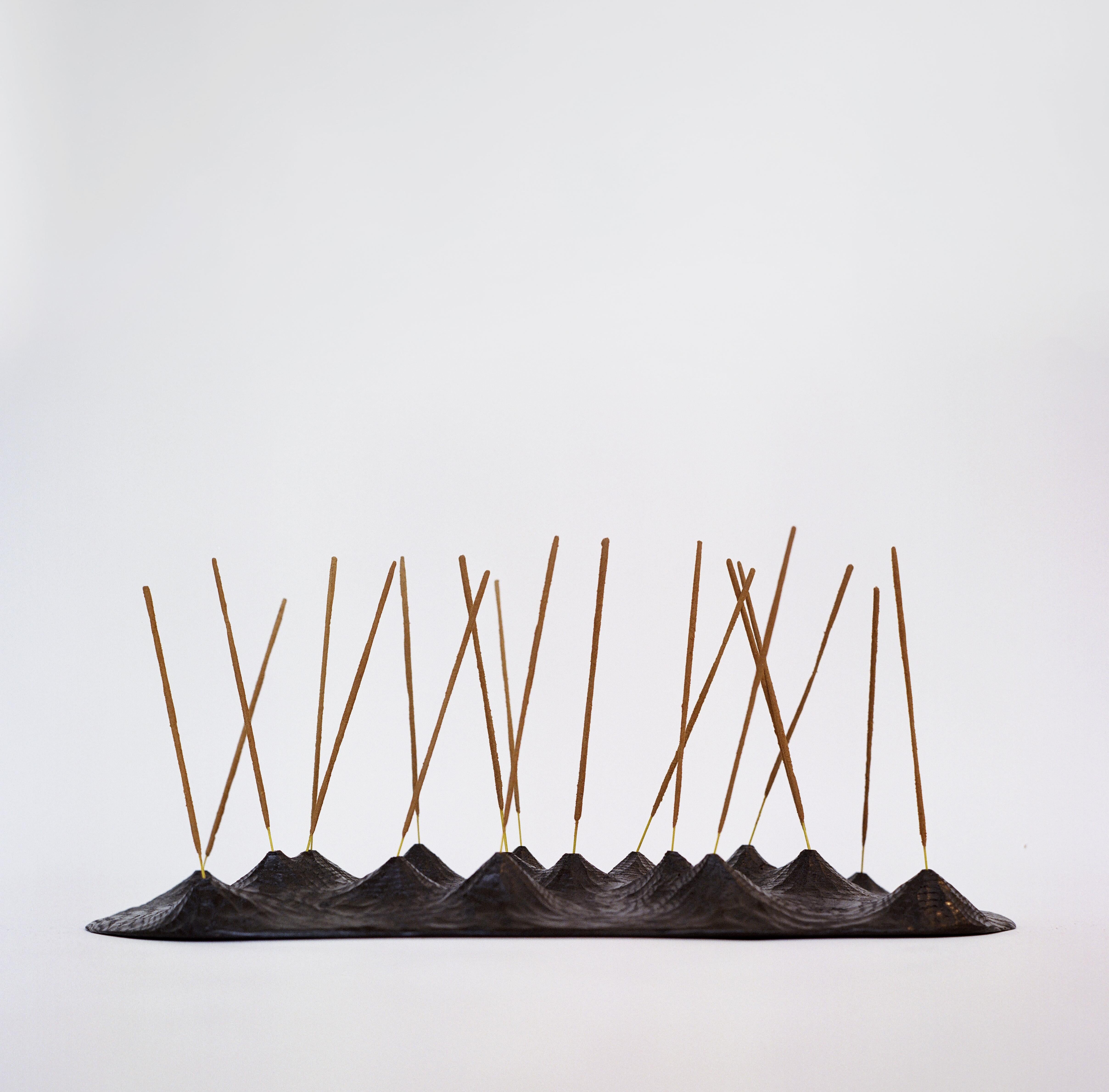 Incense object by Henry D'ath
Dimensions:D55 x W20 x H6 cm
Materials:Wood, Calligraphy Ink

Piece is handmade by artist.

Henry d’ath is a new zealand born, hong kong based artist and architect. 
Using predominantly salvaged material, the