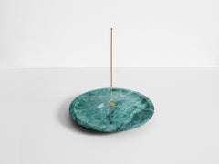 Contemporary Oval Green Marble Incense Plate by Henry Wilson