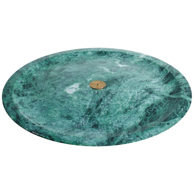 Incense Plate, Green Guatemala Sculpted Marble by Henry Wilson For Sale at 1stDibs