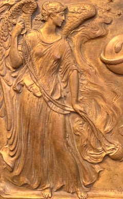 "Incense Rising to Heaven, " Bronze Panel with Angels by Supreme Court Sculptor